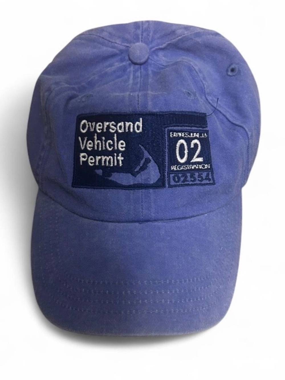 Vintage Nantucket Oversand Vehicle Permit Embroidered Baseball Cap - Blue